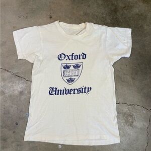 Vintage Oxford University Cream Short Sleeve Tee